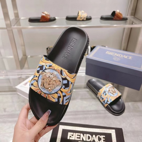 Replica Versace Slippers For Men #997162 $72.00 USD for Wholesale