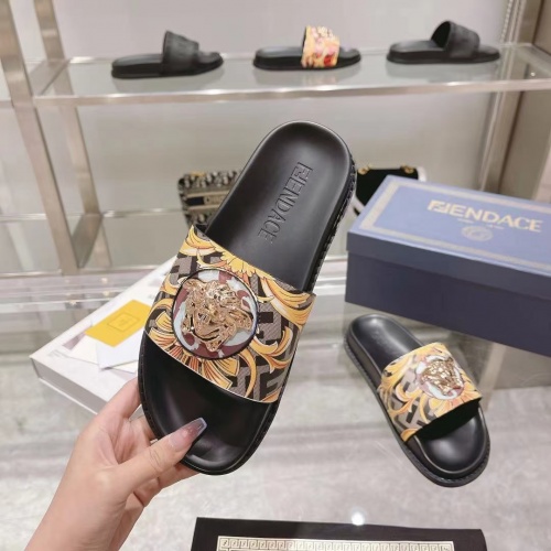 Replica Versace Slippers For Men #997164 $72.00 USD for Wholesale