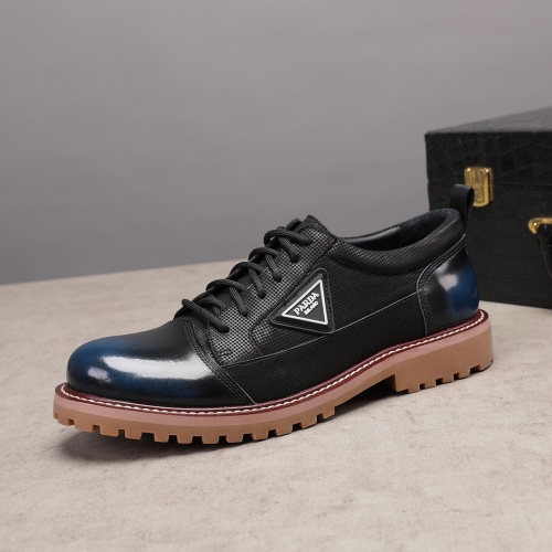 Replica Prada Leather Shoes For Men #997656 $85.00 USD for Wholesale