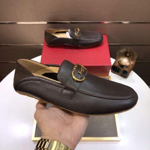 Replica Salvatore Ferragamo Leather Shoes For Men #1006393 $85.00 USD for Wholesale