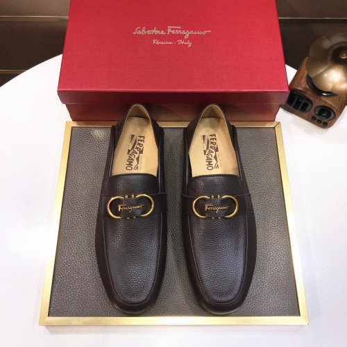 Replica Salvatore Ferragamo Leather Shoes For Men #1006393 $85.00 USD for Wholesale