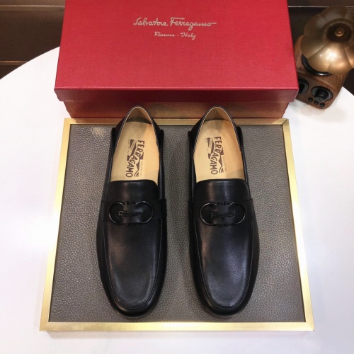 Replica Salvatore Ferragamo Leather Shoes For Men #1006398 $85.00 USD for Wholesale