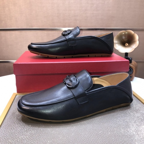 Replica Salvatore Ferragamo Leather Shoes For Men #1006398 $85.00 USD for Wholesale