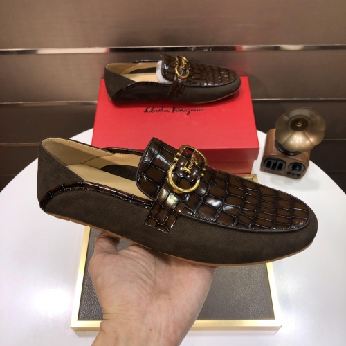 Replica Salvatore Ferragamo Leather Shoes For Men #1006400 $85.00 USD for Wholesale