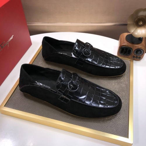 Replica Salvatore Ferragamo Leather Shoes For Men #1006401 $85.00 USD for Wholesale