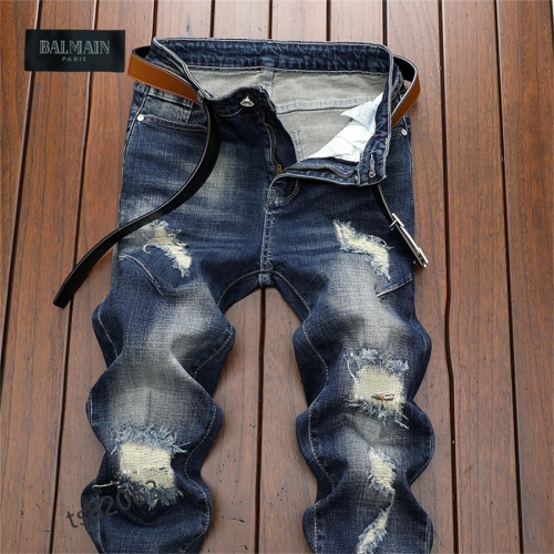 Replica Balmain Jeans For Men #1006976 $48.00 USD for Wholesale