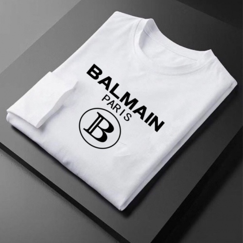 Replica Balmain T-Shirts Long Sleeved For Men #1007003 $34.00 USD for Wholesale