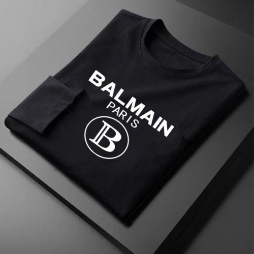 Replica Balmain T-Shirts Long Sleeved For Men #1007004 $34.00 USD for Wholesale