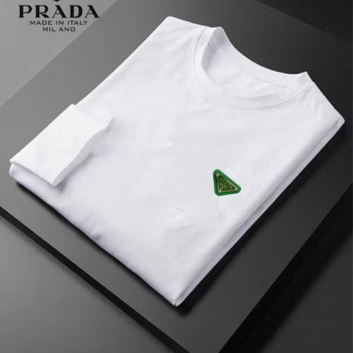 Replica Prada T-Shirts Long Sleeved For Men #1007011 $34.00 USD for Wholesale