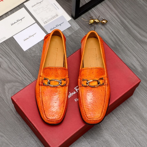 Replica Salvatore Ferragamo Leather Shoes For Men #1007134 $88.00 USD for Wholesale