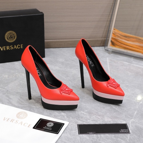 Replica Versace High-Heeled Shoes For Women #1007365 $128.00 USD for Wholesale