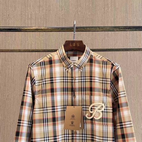 Replica Burberry Shirts Long Sleeved For Men #1009074 $72.00 USD for Wholesale