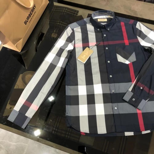 Replica Burberry Shirts Long Sleeved For Men #1009114 $64.00 USD for Wholesale