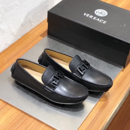 Replica Versace Leather Shoes For Men #1009322 $122.00 USD for Wholesale
