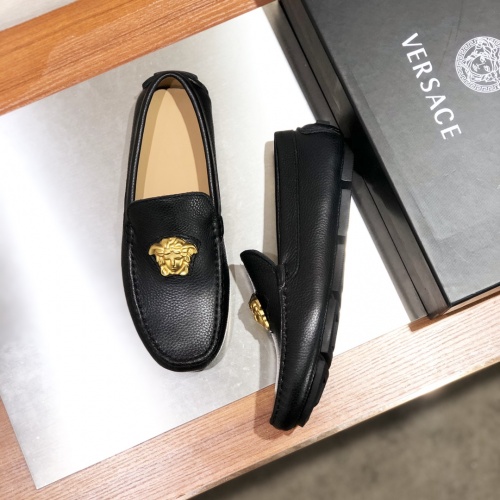 Replica Versace Leather Shoes For Men #1009330 $122.00 USD for Wholesale