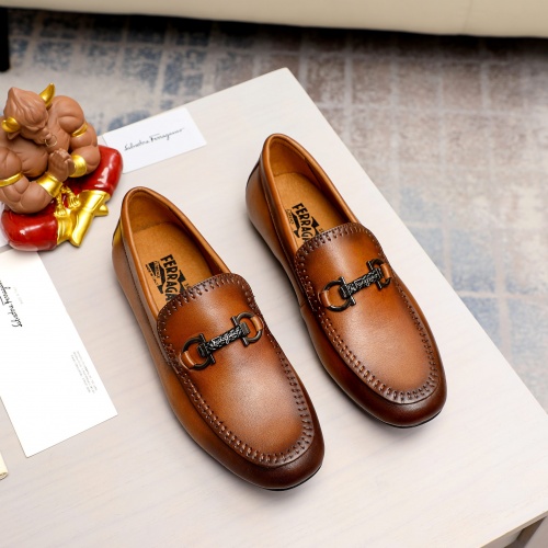 Salvatore Ferragamo Leather Shoes For Men #1011034 $68.00 USD, Wholesale Replica Salvatore Ferragamo Leather Shoes