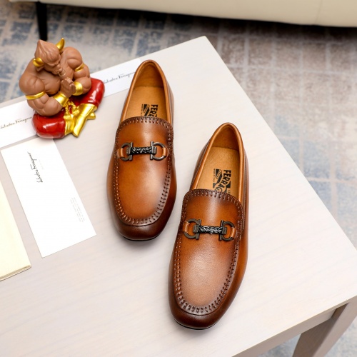 Replica Salvatore Ferragamo Leather Shoes For Men #1011034 $68.00 USD for Wholesale