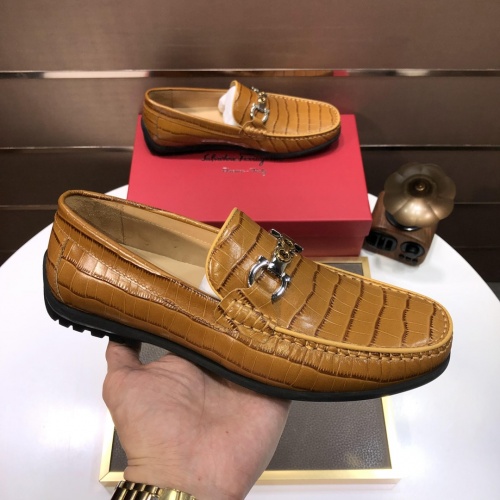 Replica Salvatore Ferragamo Leather Shoes For Men #1011391 $85.00 USD for Wholesale