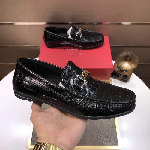 Replica Salvatore Ferragamo Leather Shoes For Men #1011392 $85.00 USD for Wholesale