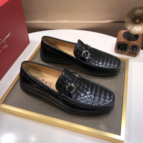 Replica Salvatore Ferragamo Leather Shoes For Men #1011393 $85.00 USD for Wholesale