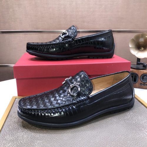 Replica Salvatore Ferragamo Leather Shoes For Men #1011393 $85.00 USD for Wholesale