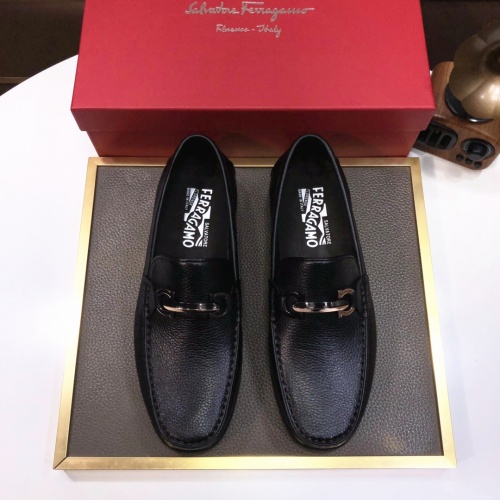 Replica Salvatore Ferragamo Leather Shoes For Men #1011394 $85.00 USD for Wholesale