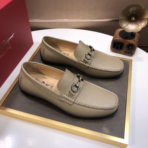 Replica Salvatore Ferragamo Leather Shoes For Men #1011395 $85.00 USD for Wholesale