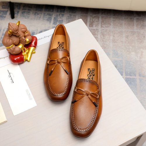 Replica Salvatore Ferragamo Leather Shoes For Men #1011655 $68.00 USD for Wholesale