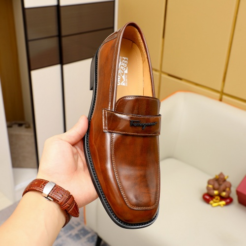 Replica Salvatore Ferragamo Leather Shoes For Men #1011657 $85.00 USD for Wholesale