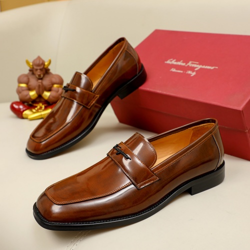 Replica Salvatore Ferragamo Leather Shoes For Men #1011657 $85.00 USD for Wholesale
