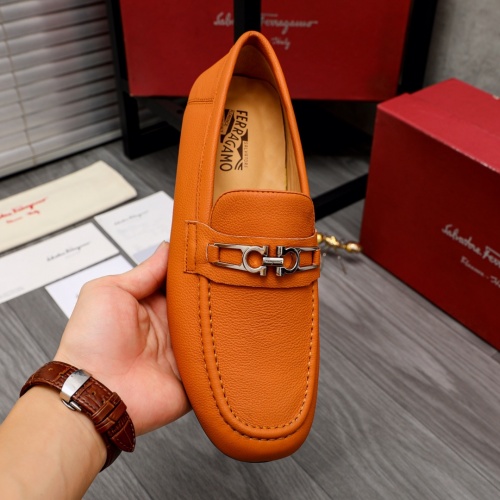 Replica Salvatore Ferragamo Leather Shoes For Men #1012092 $85.00 USD for Wholesale