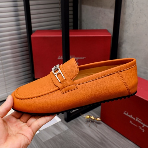 Replica Salvatore Ferragamo Leather Shoes For Men #1012092 $85.00 USD for Wholesale