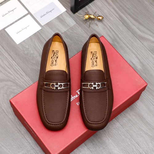 Replica Salvatore Ferragamo Leather Shoes For Men #1012093 $85.00 USD for Wholesale