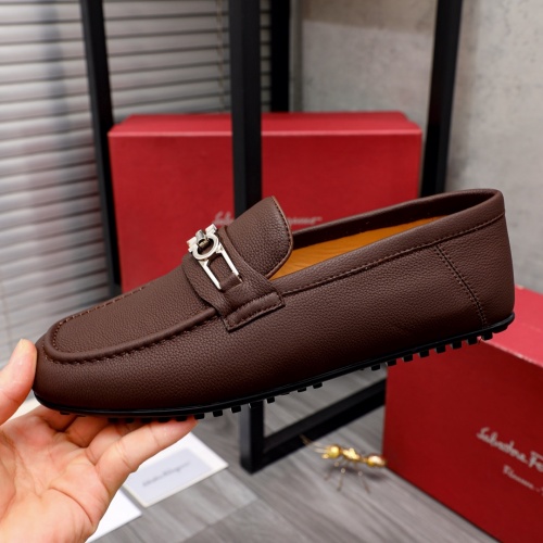 Replica Salvatore Ferragamo Leather Shoes For Men #1012093 $85.00 USD for Wholesale