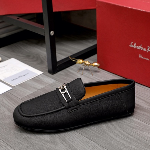 Replica Salvatore Ferragamo Leather Shoes For Men #1012096 $85.00 USD for Wholesale