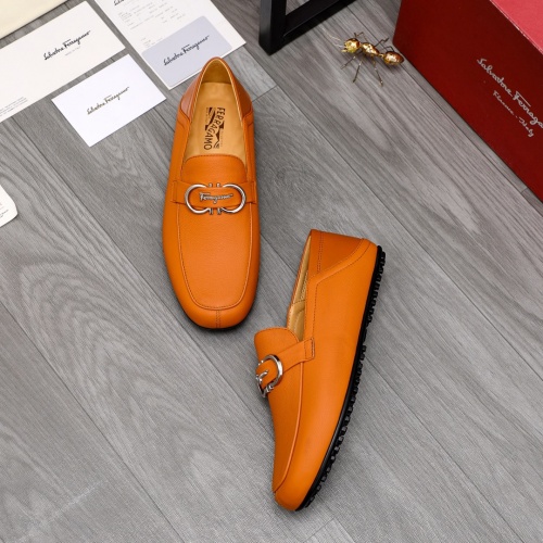 Replica Salvatore Ferragamo Leather Shoes For Men #1012097 $85.00 USD for Wholesale