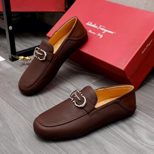 Salvatore Ferragamo Leather Shoes For Men #1012098 $85.00 USD, Wholesale Replica Salvatore Ferragamo Leather Shoes
