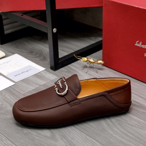 Replica Salvatore Ferragamo Leather Shoes For Men #1012098 $85.00 USD for Wholesale
