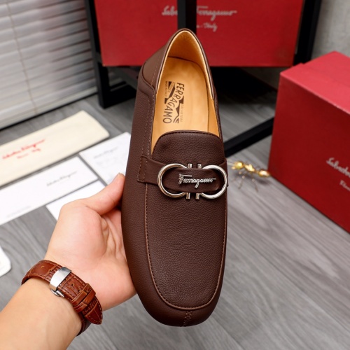 Replica Salvatore Ferragamo Leather Shoes For Men #1012098 $85.00 USD for Wholesale