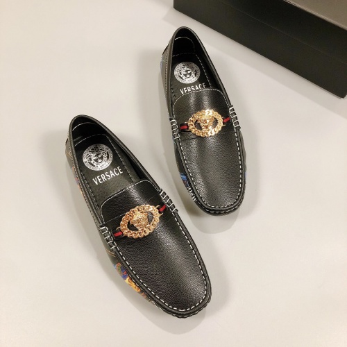 Replica Versace Leather Shoes For Men #1012166 $72.00 USD for Wholesale