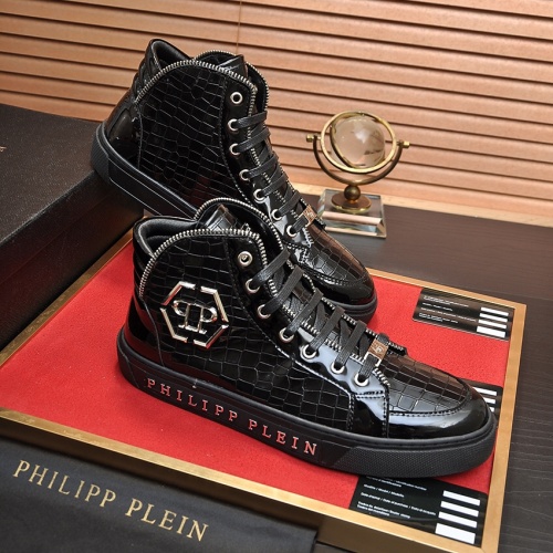 Replica Philipp Plein PP High Tops Shoes For Men #1012217 $88.00 USD for Wholesale