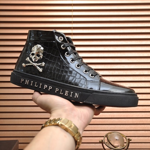 Replica Philipp Plein PP High Tops Shoes For Men #1012219 $88.00 USD for Wholesale