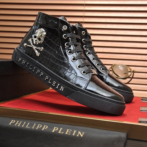 Replica Philipp Plein PP High Tops Shoes For Men #1012219 $88.00 USD for Wholesale