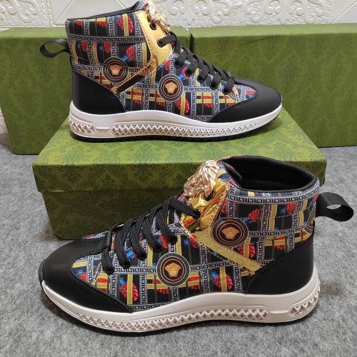 Replica Versace High Tops Shoes For Men #1015544 $76.00 USD for Wholesale