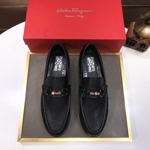 Replica Salvatore Ferragamo Leather Shoes For Men #1015641 $88.00 USD for Wholesale