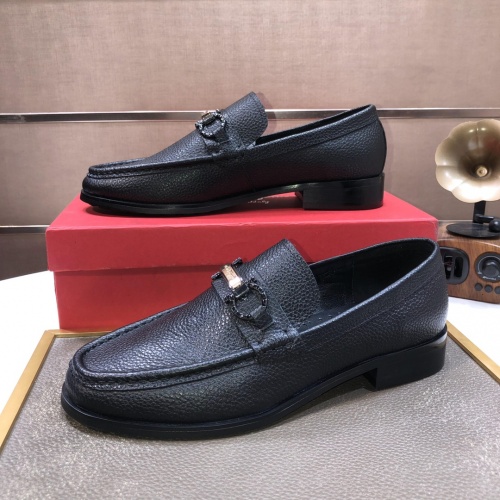 Replica Salvatore Ferragamo Leather Shoes For Men #1015641 $88.00 USD for Wholesale