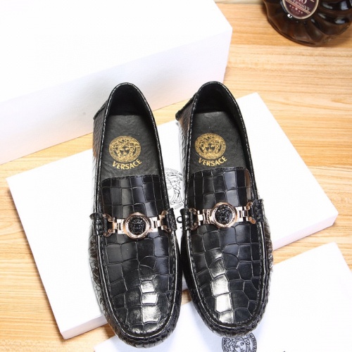 Versace Leather Shoes For Men #1015715 $68.00 USD, Wholesale Replica Versace Leather Shoes