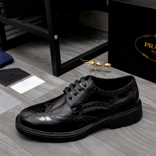 Replica Prada Leather Shoes For Men #1016349 $82.00 USD for Wholesale