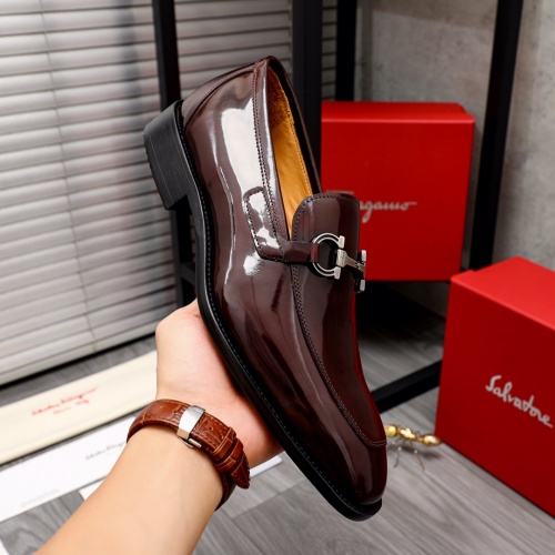 Replica Salvatore Ferragamo Leather Shoes For Men #1016351 $85.00 USD for Wholesale