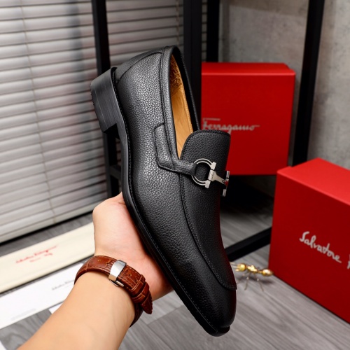 Replica Salvatore Ferragamo Leather Shoes For Men #1016353 $85.00 USD for Wholesale